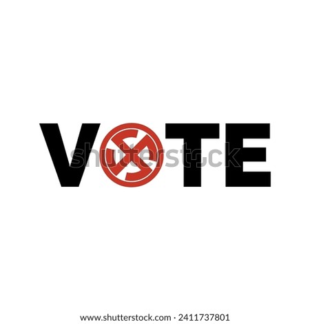 Vote stamp typography vector, illustration. Vote sign.