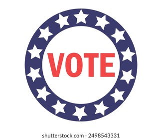 Votar con estrellas cartel circular. Vector 