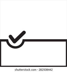 The vote symbol in the background. Vector illustration