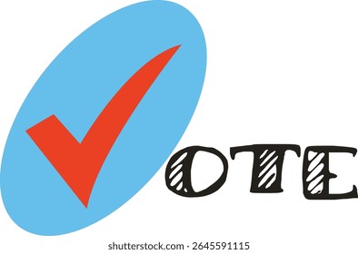 Símbolo de voto. Sinal de voto. Vote em uma eleição.