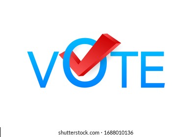 Vote Symbols. Check Mark Icon. Vote Label On White Background. Vector Stock Illustration.