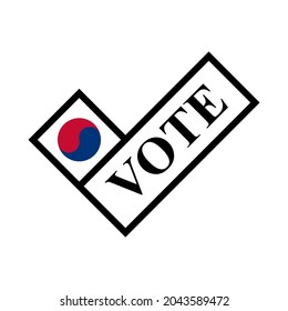 vote text icon. elections concept in south korea. vector illustration. logo, seal, sticker, print, cover, etc