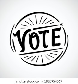 Vote text lettering on white background