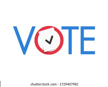 Vote text. Presidential Text Election Day Symbolic Elements White background. Vector