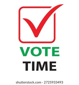 Vote Time Hand pressionando o botão de votação. Ilustração vetorial