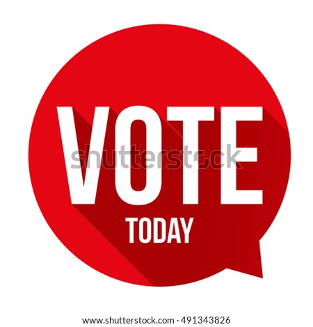 Vote Today sign speech bubble