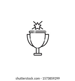 vote trophy accept line style icon vector illustration design