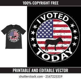 Vote T-Shirt Vector Design. United States Presidential Elections Vote T-Shirt Design. Vote, American Flag.