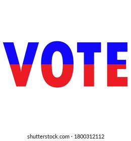 Vote in two colors red and blue strong bold sing for election 