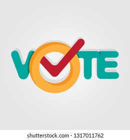 vote typography with checklist icon vector illustration