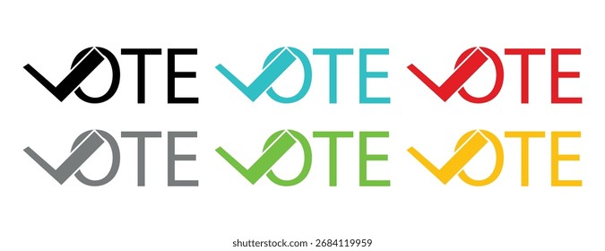 Votar Tipografía con iconos de marcas de verificación