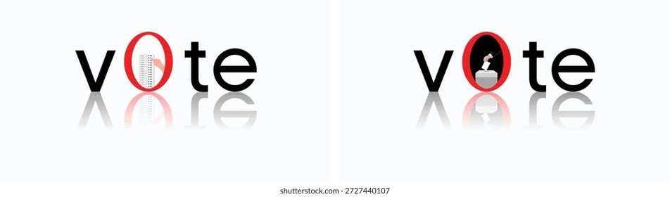 Vote Tipografia Design de logotipo com letras criativas Conceito de conscientização eleitoral democrática