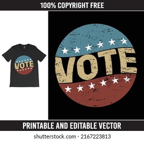 Vote Typography Vector Election T-shirt Design, Women's Election Tee, Political Top.