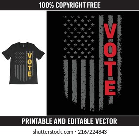 Vote Typography Vector Election T-shirt Design, Women's Election Tee, Political Top.