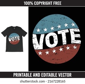 I Vote Typography Vector Election T-shirt Design, Women's Election Tee, Political Top.