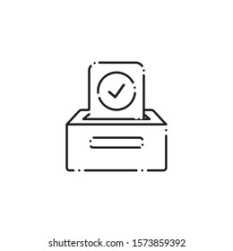 vote urn box accept line style icon vector illustration design
