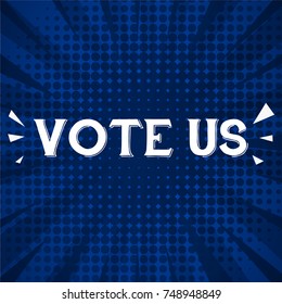 vote us greeting card background with retro concept desgin vector eps 10