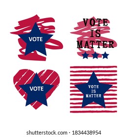 Vote. US presidential election concept. Vector illustration set.