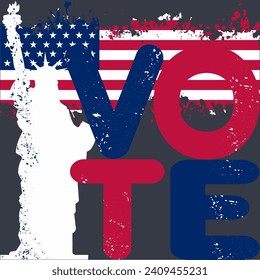 VOTE US Presidential Election, midterm, House or Senate elections   Banner, flayer, poster, layout.  American Election campaign style,  Electoral symbols, United States of America USA Flag.