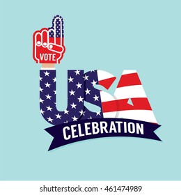 Vote USA Celebration Flag Vector Illustration