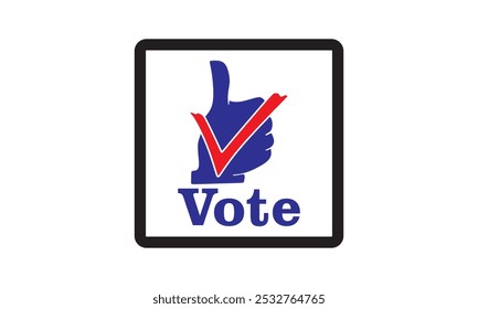 vote usa elections democracy logo, silhouette of great thumb up vote vector illustrations