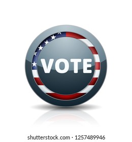 Vote USA Flag button illustration