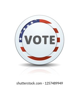 Vote USA Flag button illustration