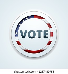Vote USA Flag button illustration