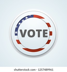 Vote USA Flag button illustration