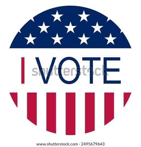 I vote USA lite red. Vote in the world black and voting and voted in country president, parliament, ballot, suffrage icon.