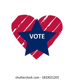 Vote. USA presidential election concept. Vector illustration isolated on white background.