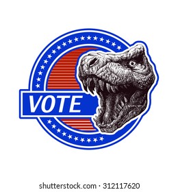 Vote. Vector banner with t-Rex.  vector illustration.