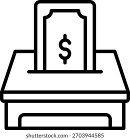 Votar design vetorial em estilo moderno, corrupção eleitoral e conceito de suborno político, ilustração de integridade democrática. Ícone de Linha