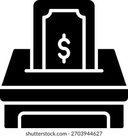 Votar design vetorial em estilo moderno, corrupção eleitoral e conceito de suborno político, ilustração de integridade democrática. Ícone de Glifo