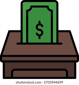 Votar design vetorial em estilo moderno, corrupção eleitoral e conceito de suborno político, ilustração de integridade democrática. Ícone Linha Preenchida