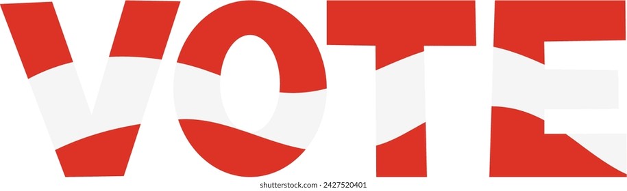 Vote vector. Election day in Austria. National flag