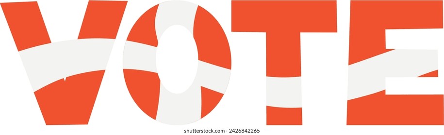 Vote vector. Election day in Denmark. National flag