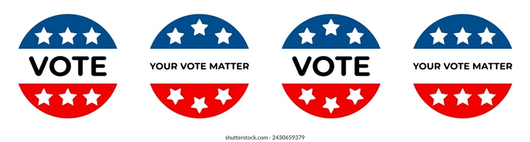 Vote-Vektor-Symbol. Schild am Wahltag. US-Wahlkampf. Vektorgrafik. 