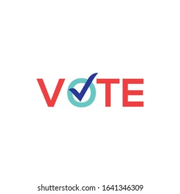 Vote vector icon election sign. Vote check logo campaign symbol design.