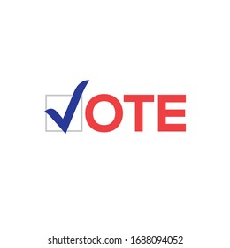 Vote Vector Icon Election Sign. Vote Check Logo Campaign Symbol Design