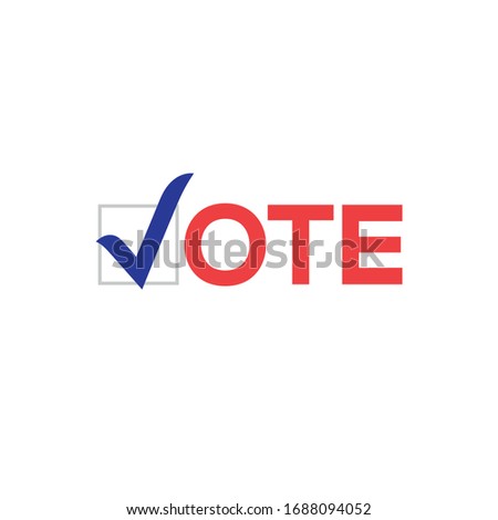 Vote vector icon election sign. Vote check logo campaign symbol design