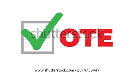 Vote vector icon election sign. Vote check logo campaign symbol design