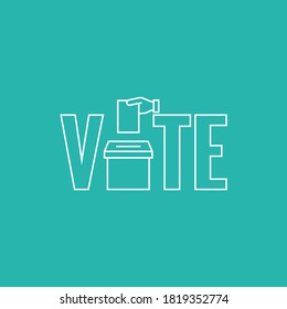 Vote vector icon. Election template with ballot box.