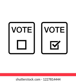 Vote vector icon, referendum symbol. Simple, flat design for web or mobile app