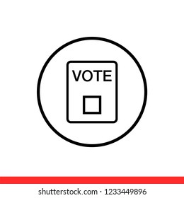 Vote vector icon, referendum symbol. Simple, flat design for web or mobile app