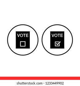 Vote vector icon, referendum symbol. Simple, flat design for web or mobile app