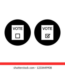 Vote vector icon, referendum symbol. Simple, flat design for web or mobile app