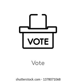 vote vector line icon. Simple element illustration. vote outline icon from political concept. Can be used for web and mobile