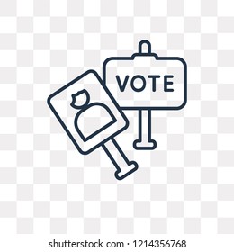 Vote vector outline icon isolated on transparent background, high quality linear Vote transparency concept can be used web and mobile