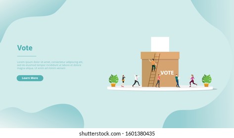 vote or voting box concept for website template or landing homepage banner - vector